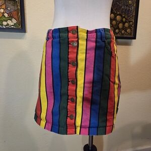 ❌️ SOLD ❌️ Multicolor Lazy Oaf Striped Women's Skirt